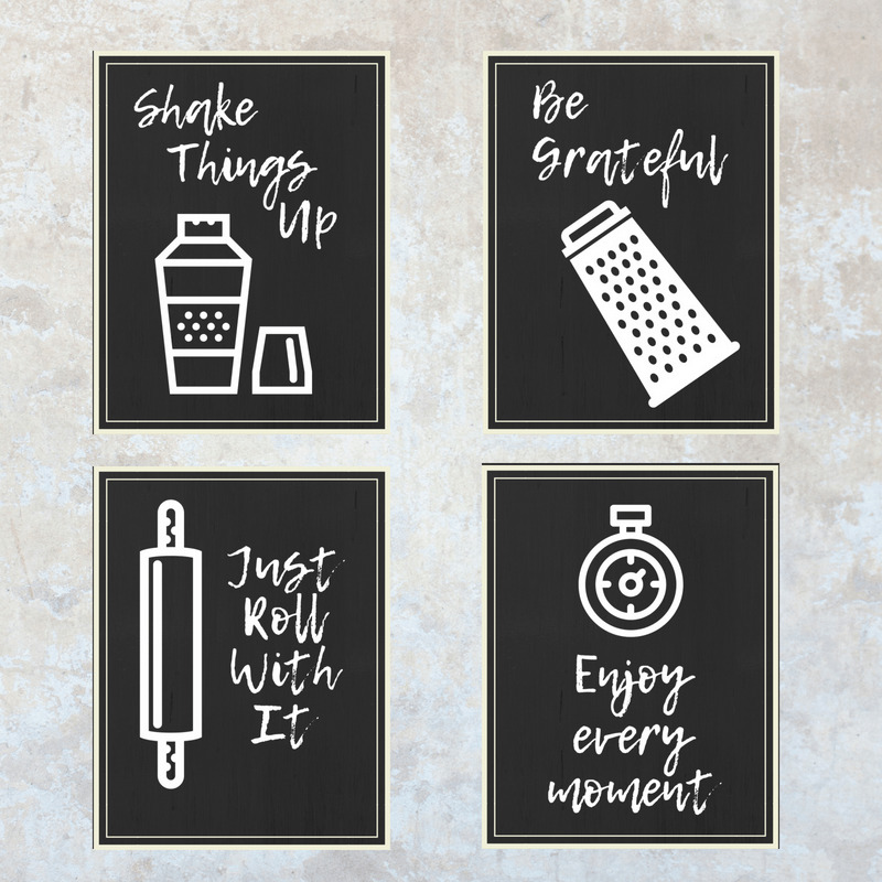 Funny Kitchen Wall Art, Kitchen Decor PRINTABLE signs. INSTANT DOWNLOAD Chalkboard Kitchen Utensil Art, Song Lyrics, Gallery Wall, Set of 6
