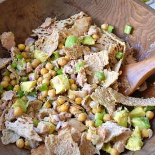 Bowl of tuna chickpea salad