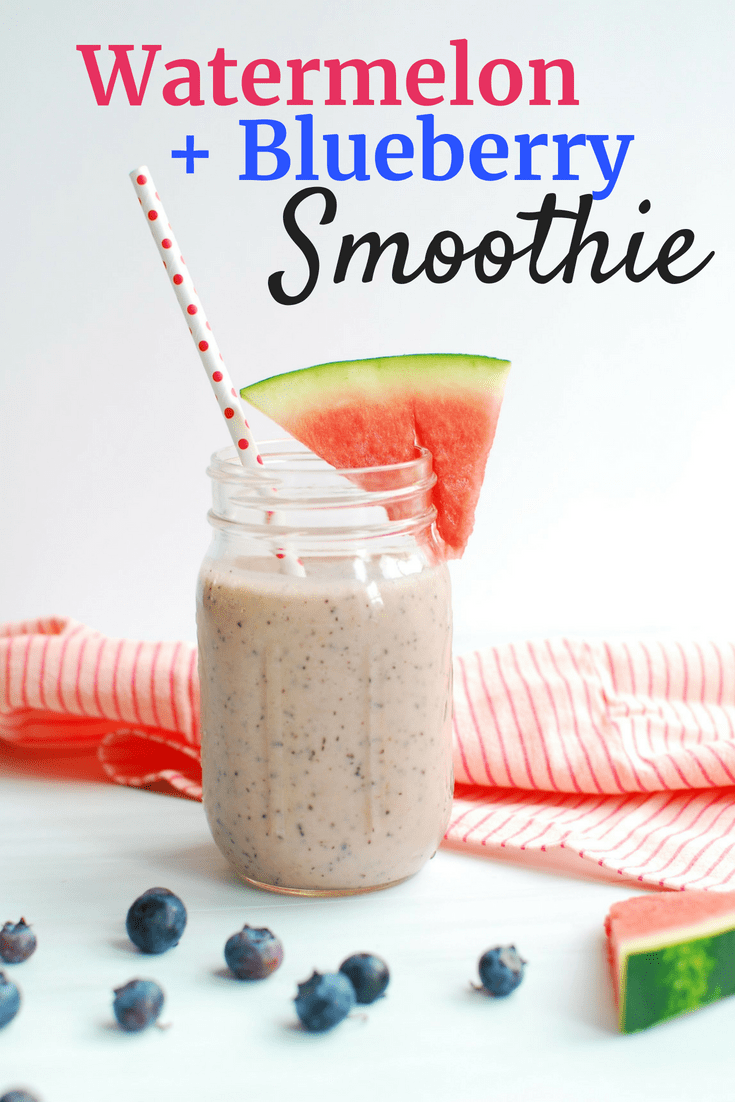 Healthy Watermelon Blueberry Smoothie - Snacking in Sneakers