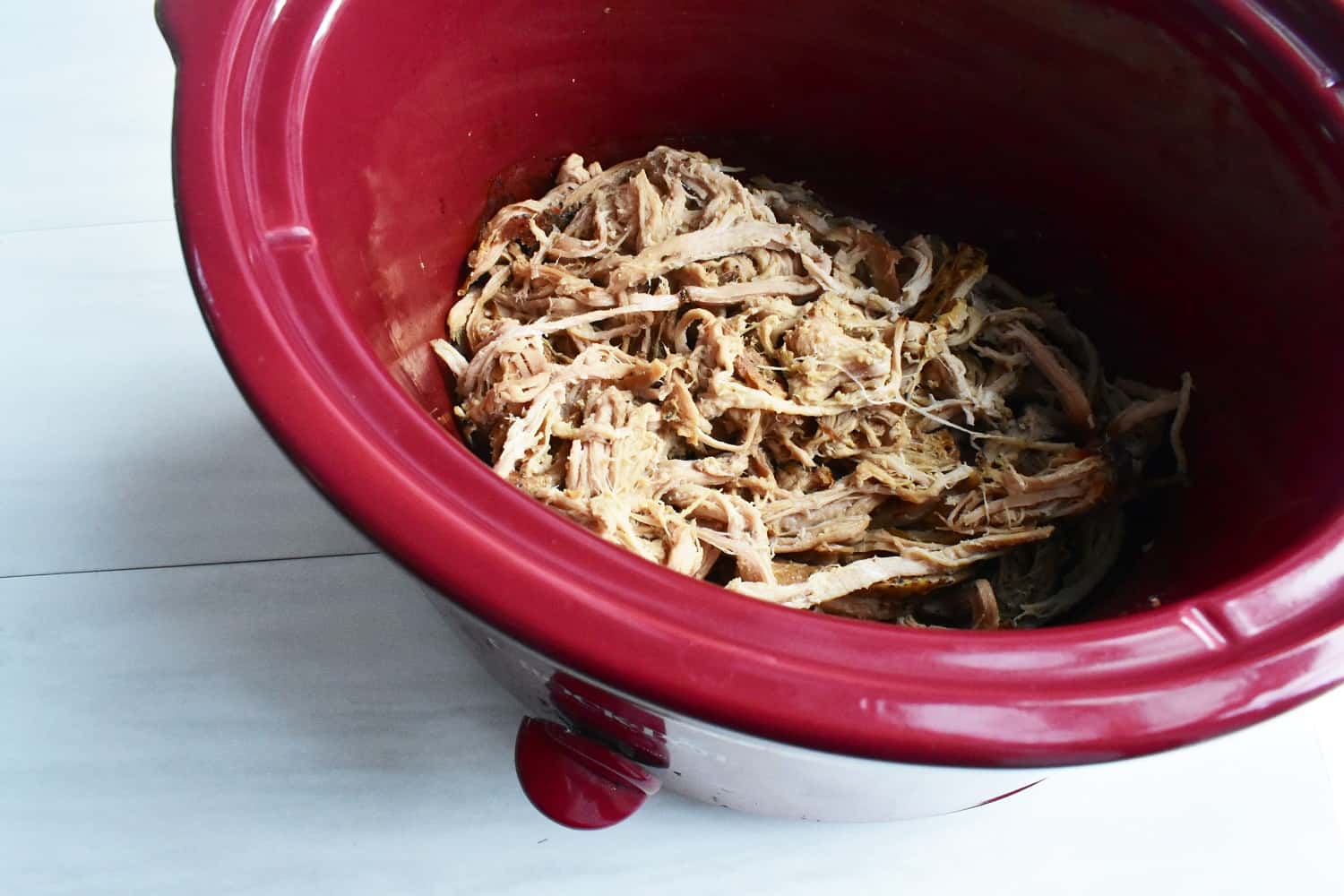 Shredded pork in a crockpot