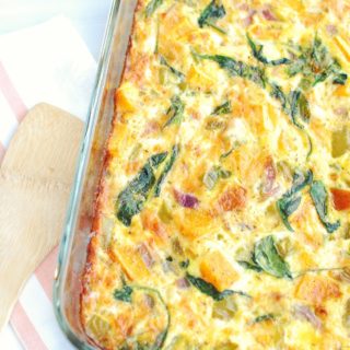 Close up of a butternut squash breakfast casserole