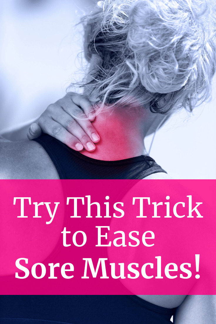 A woman with a sore muscle