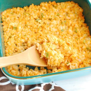 Buffalo chicken cauliflower casserole in a large dish