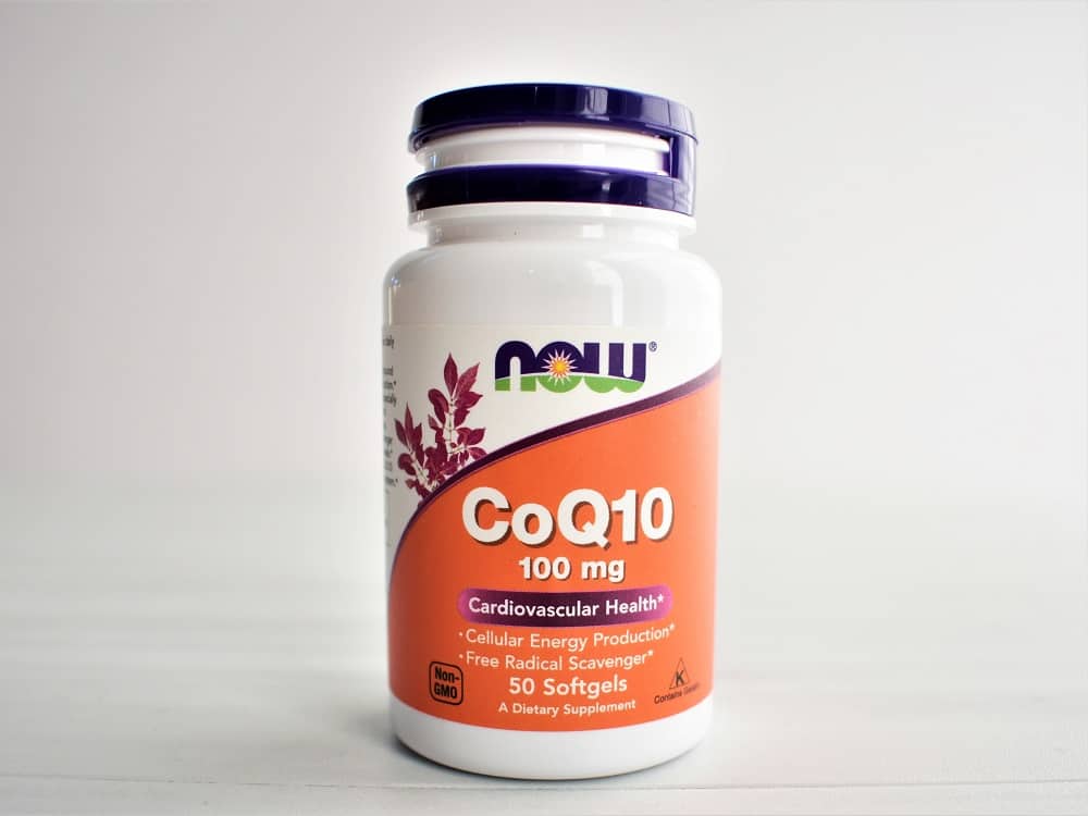 CoQ10 supplement bottle