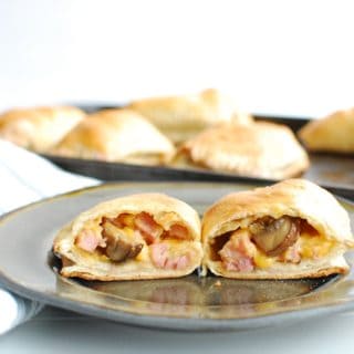 Homemade ham and cheese hot pockets