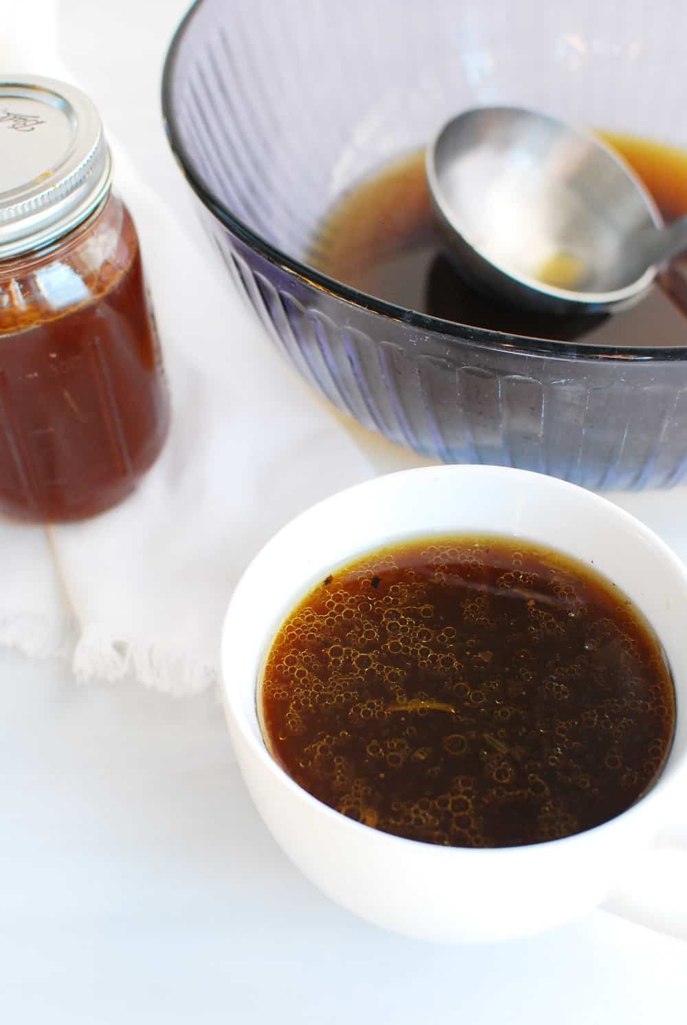 A mug full of slow cooker bone broth