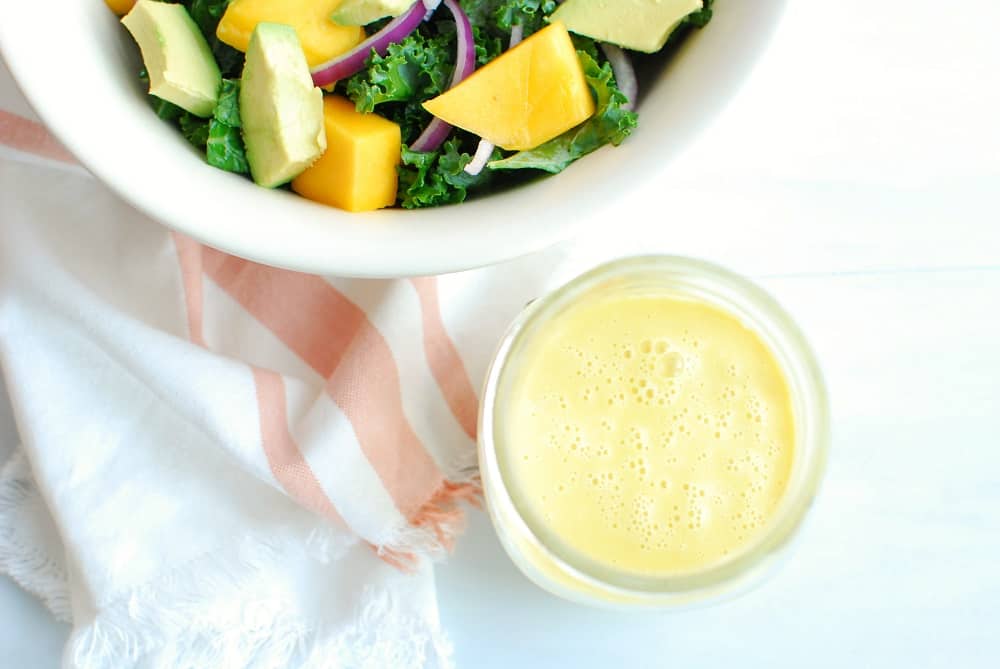 Homemade salad dressing in a mason jar