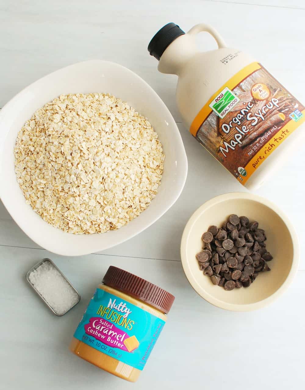 Ingredients to make salted caramel granola