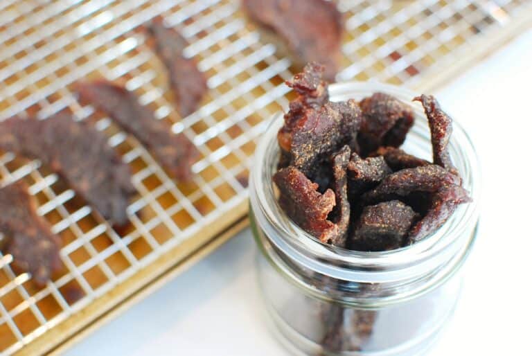 Homemade Gluten Free Beef Jerky Snacking in Sneakers