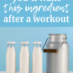 Several glasses of milk next to a bucket of milk