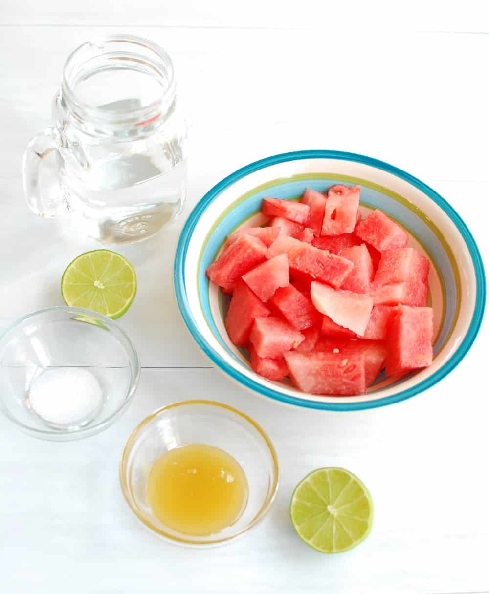 Ingredients to make a watermelon sports drink