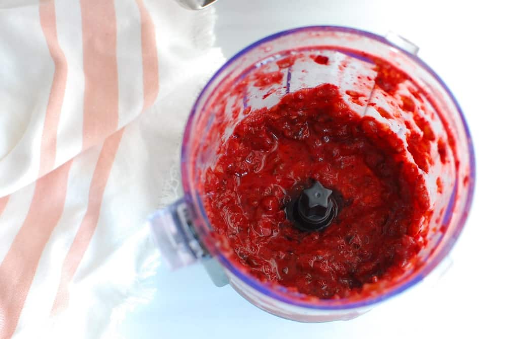 Cherry date mixture in a food processor