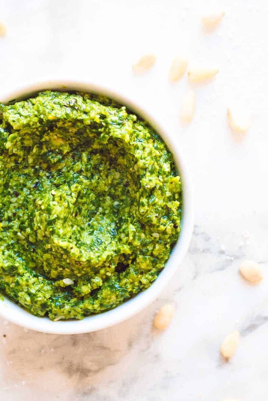 lettuce pesto made with wilted lettuce