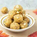 A bowl full of pumpkin energy balls