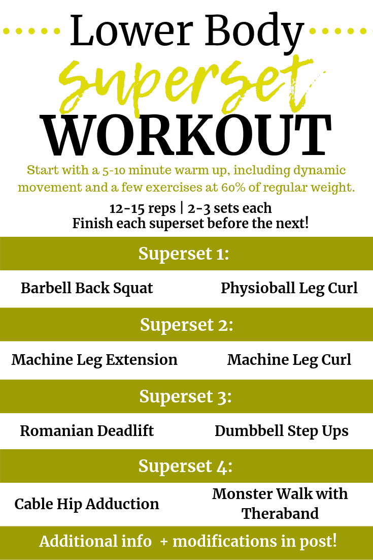 Lower body superset workout