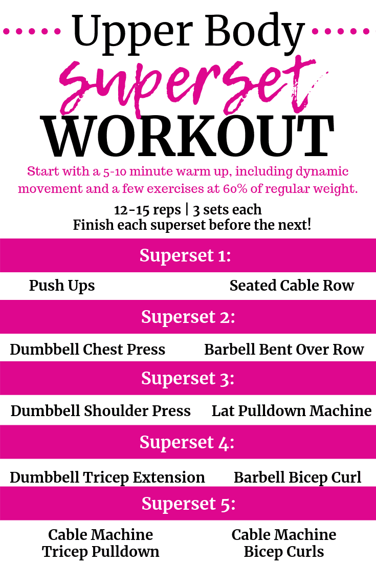 Upper body superset workout
