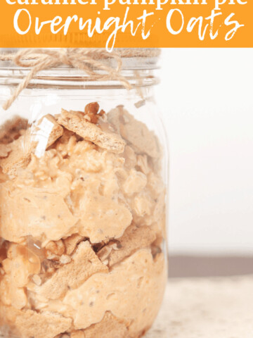 pumpkin overnight oats in a mason jar