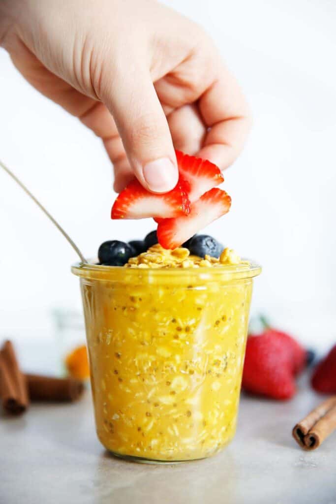 golden milk healthy overnight oats