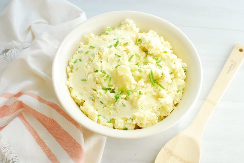 Greek Yogurt Mashed Potatoes Snacking in Sneakers