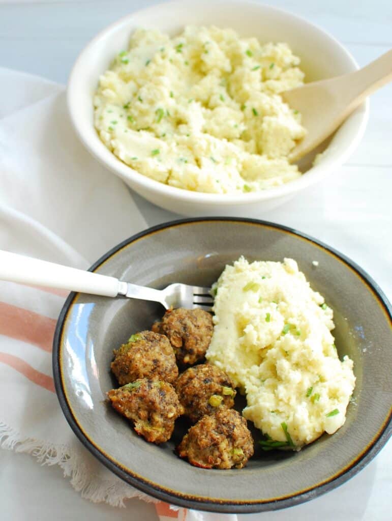 Greek Yogurt Mashed Potatoes Snacking in Sneakers