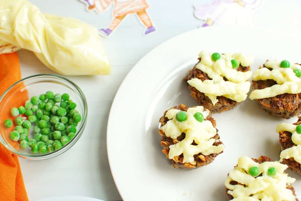 Mini meatloaves on a plate