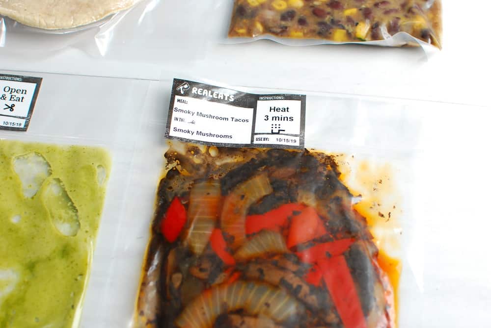 Real Eats smoked mushroom taco sous vide bags