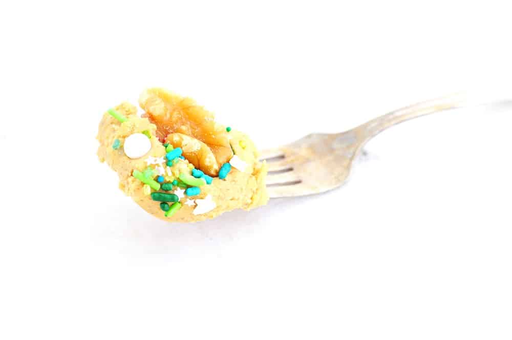 A forkful of edible cookie dough dip