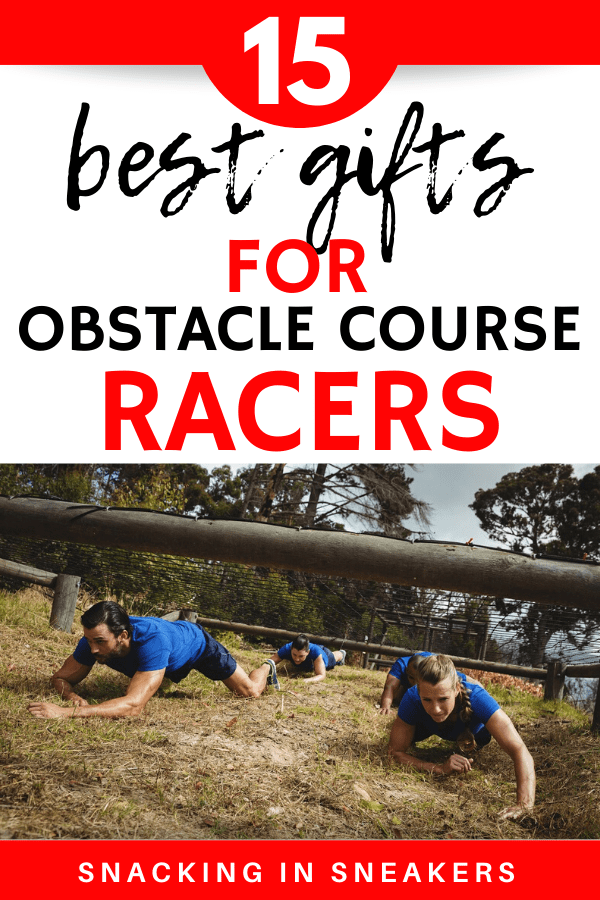 A group of people doing an obstacle course race with a text overlay about best gifts for OCR athletes.