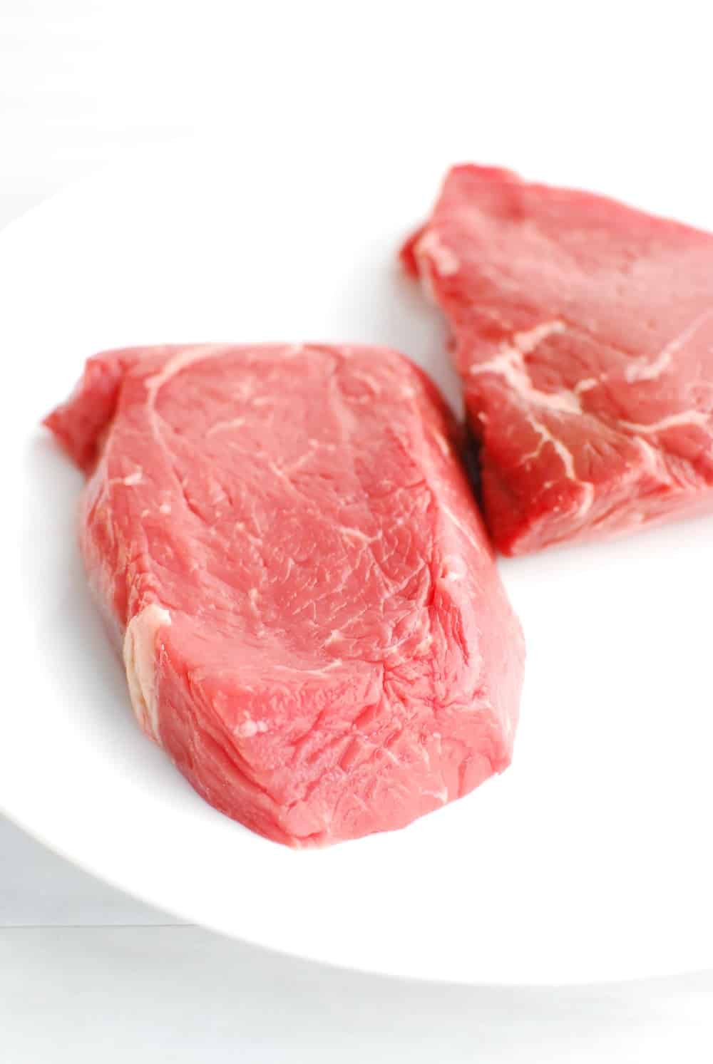 Top sirloin steak on a plate