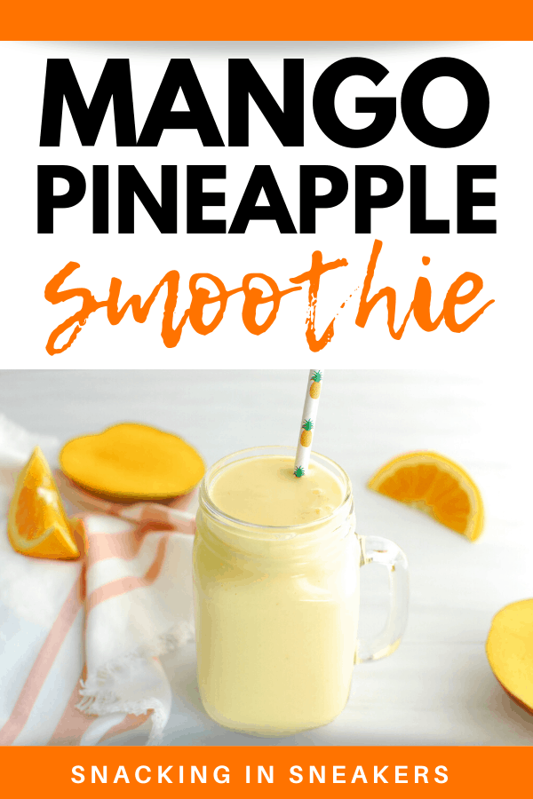 Post Run Mango Pineapple Smoothie Snacking in Sneakers