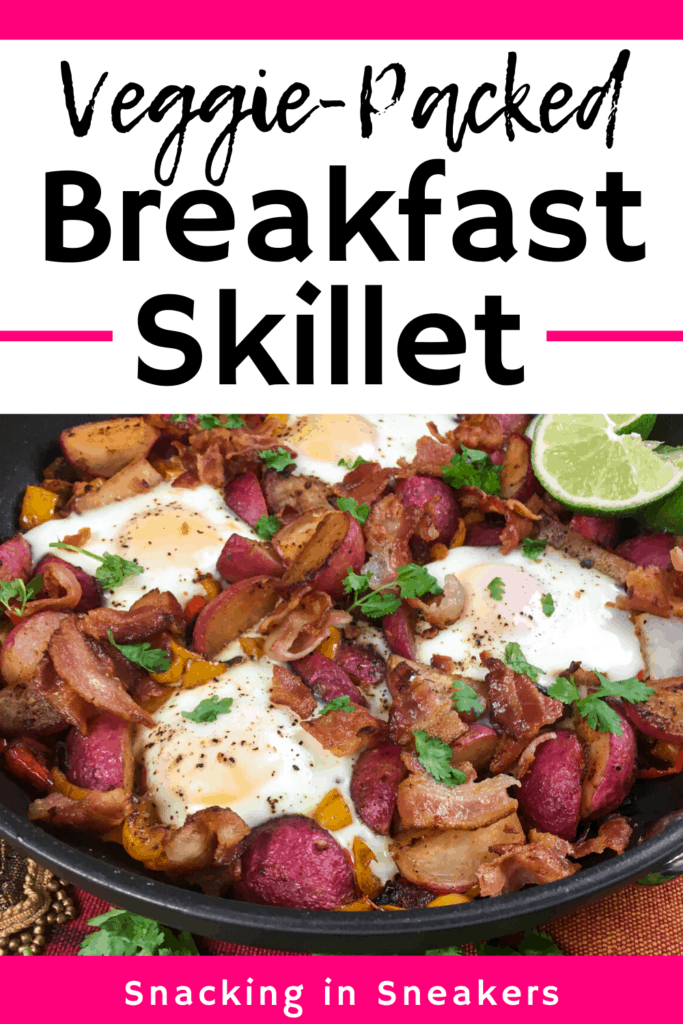 Healthy Breakfast Skillet with Eggs, Veggies, and Bacon