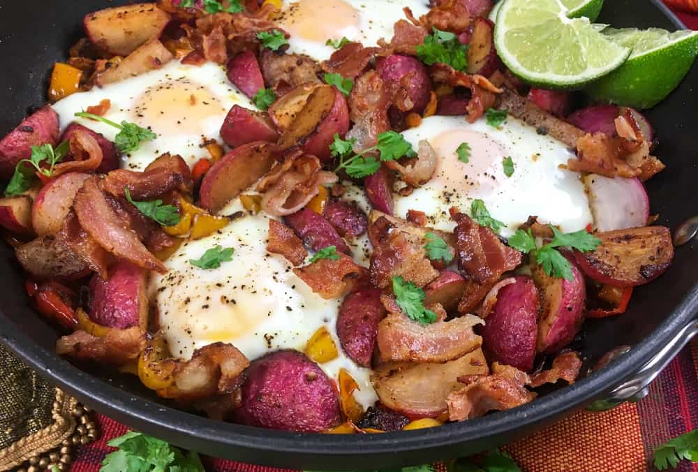 Garden Vegetable Breakfast Skillet With Bacon – Can't Stay Out of