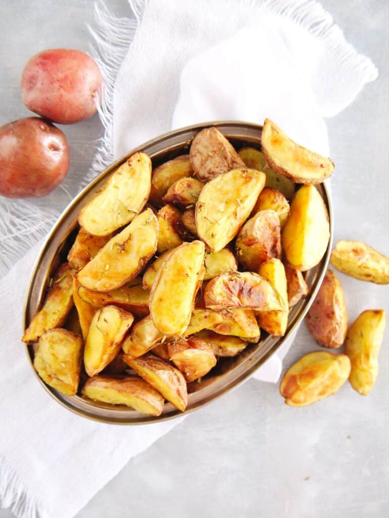 Air Fryer Baby Red Potatoes Snacking in Sneakers