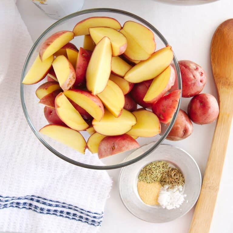 Air Fryer Baby Red Potatoes Snacking in Sneakers
