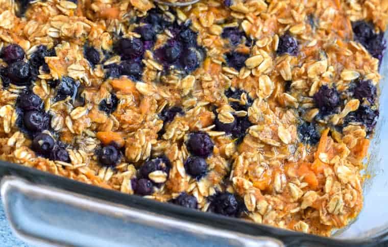 sweet potato blueberry oatmeal bake