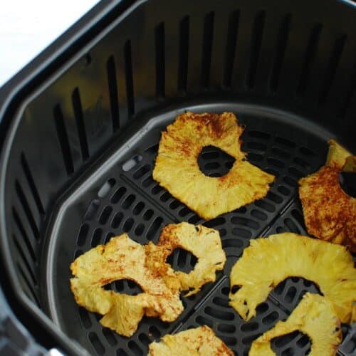Air Fryer Dehydrated Pineapple Snacking in Sneakers