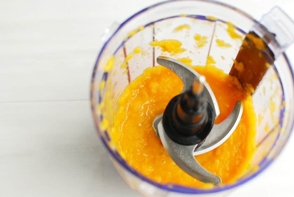 mango puree in a food processor