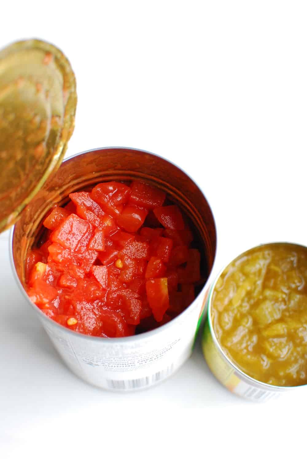 canned tomatoes and canned green chiles