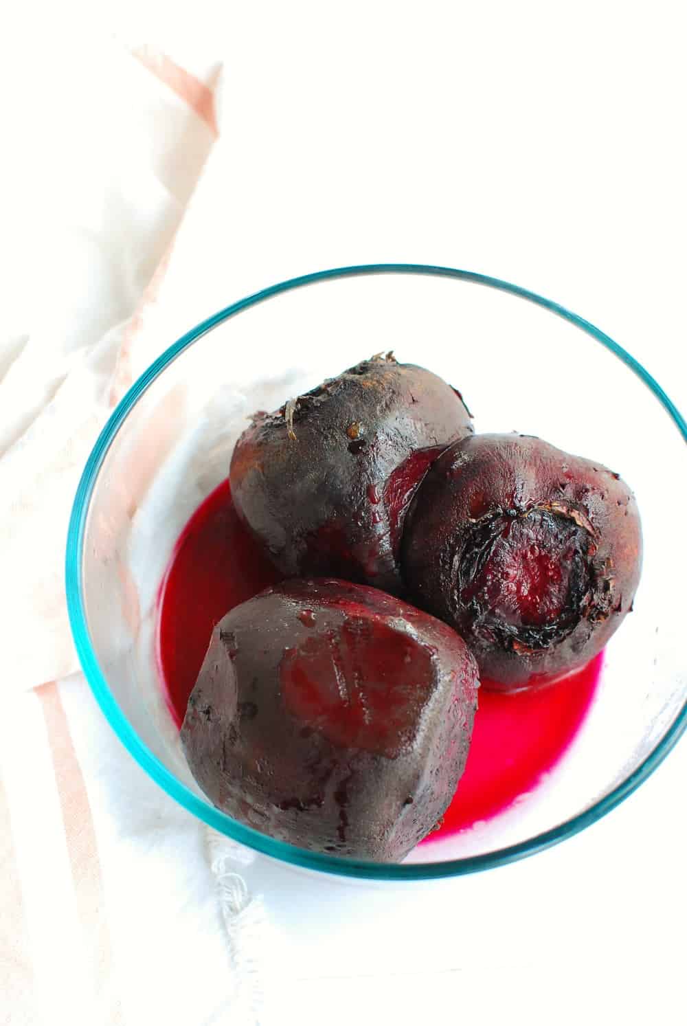 leftover roasted beets in a glass food storage container