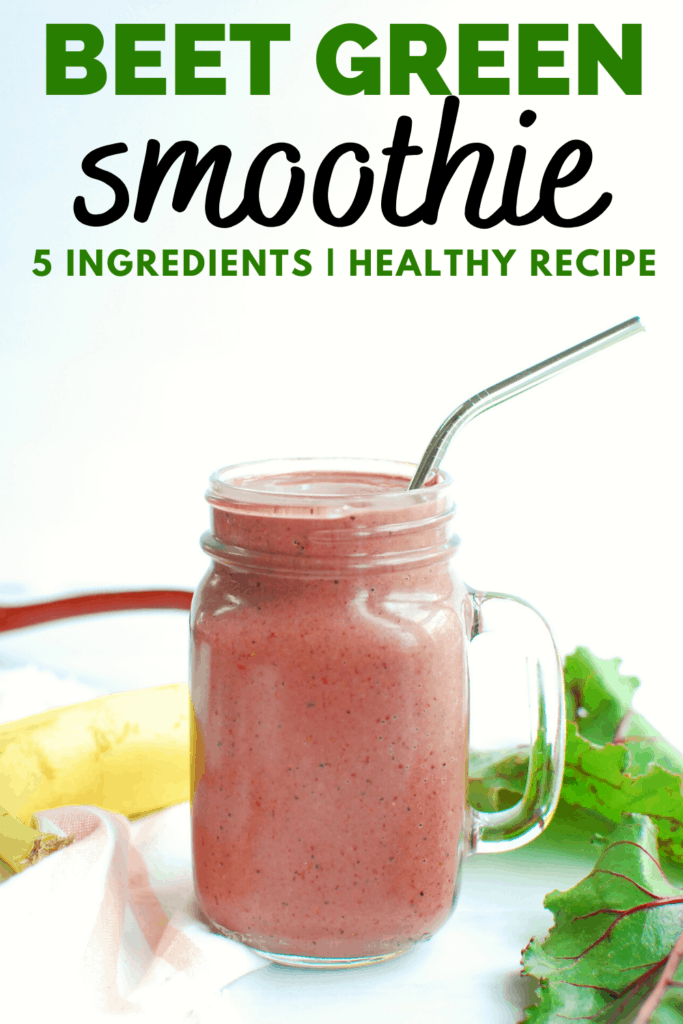Beet Green Smoothie with Berries and Banana Snacking in Sneakers