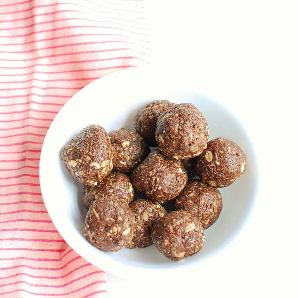 Chocolate Coffee Protein Balls Snacking in Sneakers