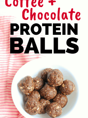 a bowl full of chocolate coffee protein balls