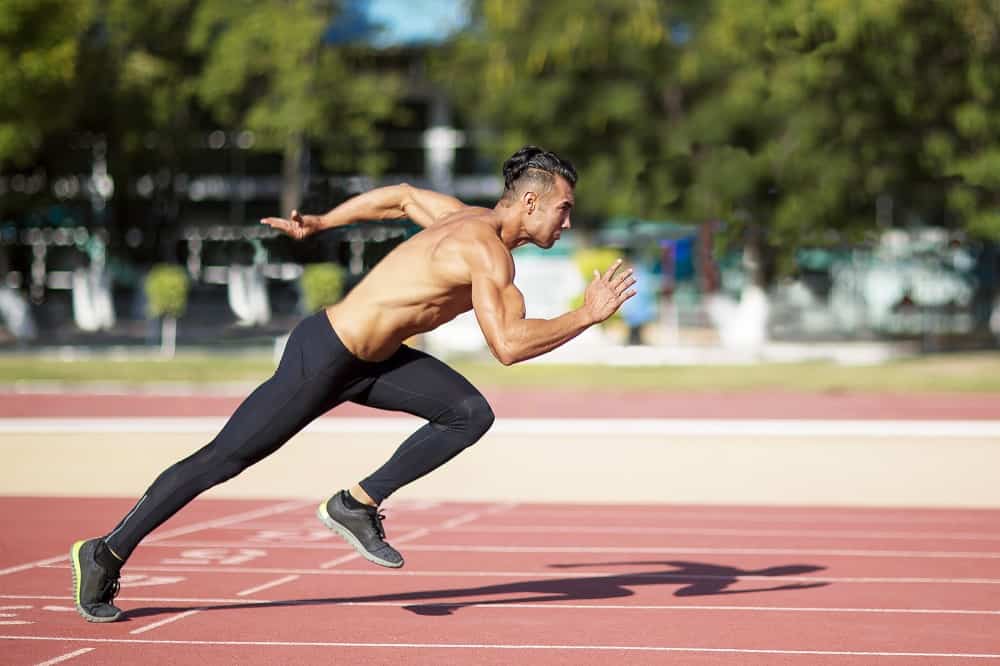 a male sprinter on the track