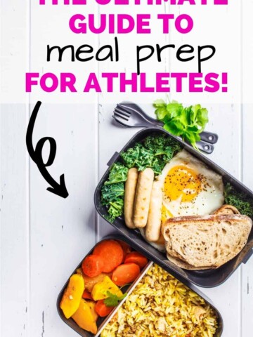 two athlete meal prep dishes filled with healthy food