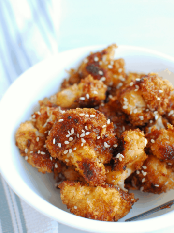 a bowl of teriyaki cauliflower