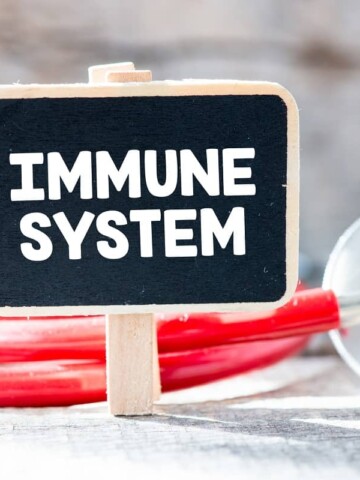 a stethescope and a little sign that says immune system