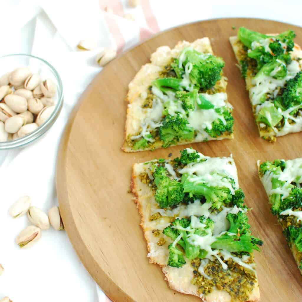 Pistachio Pesto Pizza Snacking in Sneakers