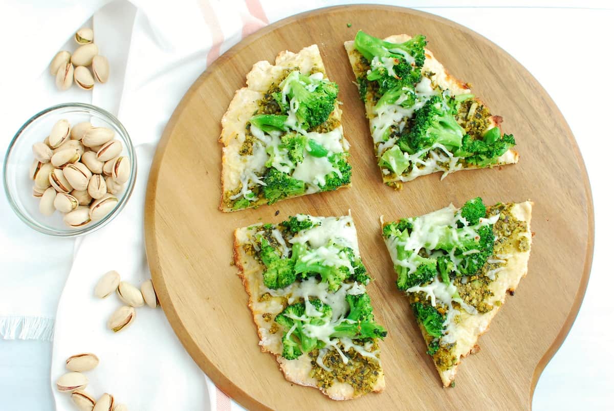 Pistachio Pesto Pizza Snacking in Sneakers