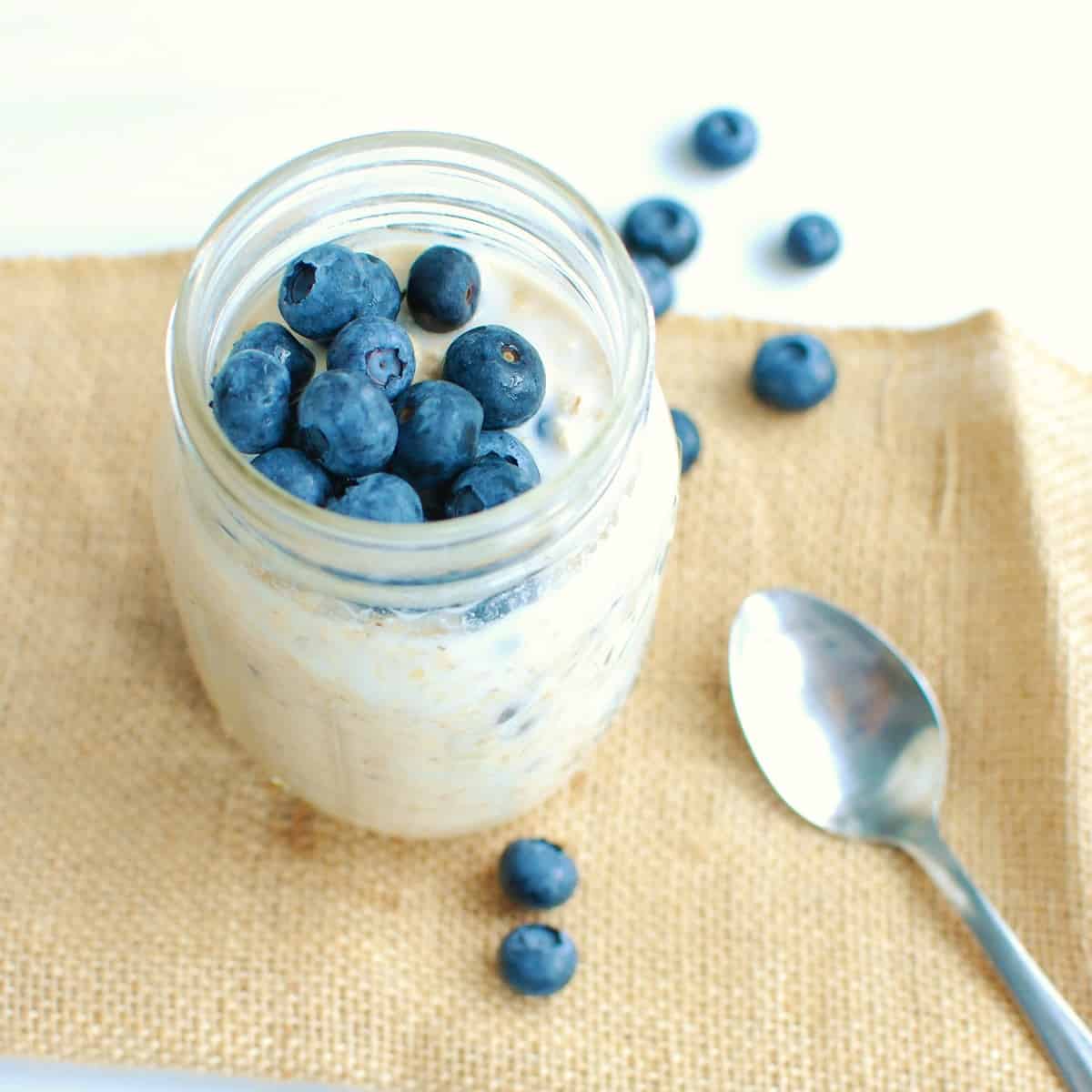 Blueberry High Protein Overnight Oats (No Protein Powder)