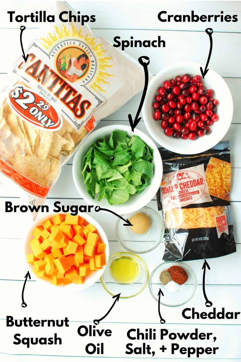 An overhead shot of all the ingredients needed to prepare the recipe.